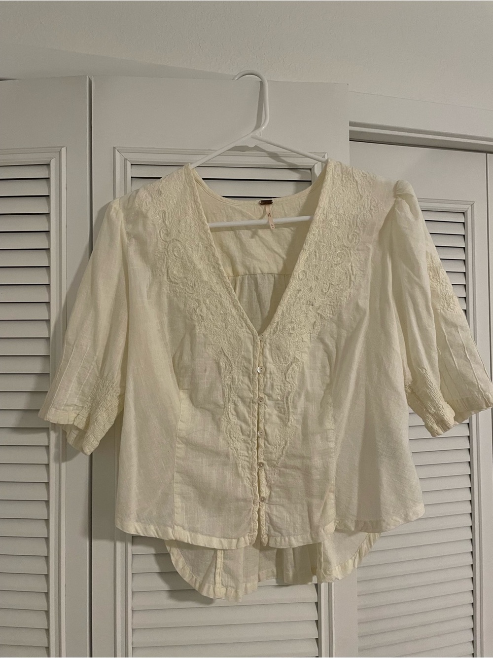 Free People Laurie Embroidered Blouse